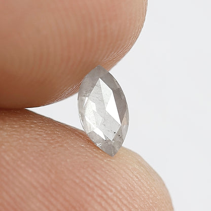 0.28 CT Milky White Color Diamond Conflict Free 6 MM Marquise Shape Loose Natural Salt and Pepper Diamond Proposal Ring
