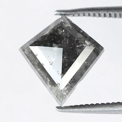 2.14 CT Kite Shape Salt and Pepper Diamond, Natural Gray Black Loose Conflict Free Diamond