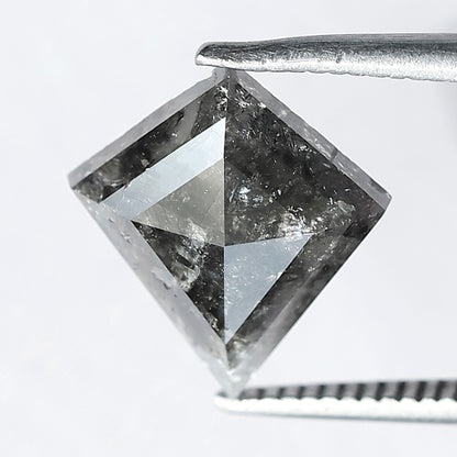 2.14 CT Kite Shape Salt and Pepper Diamond, Natural Gray Black Loose Conflict Free Diamond