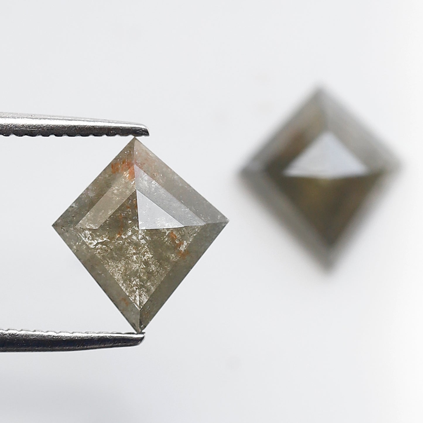 Gray Black Rustic Diamond Pair 2.43 Ct, Kite Shape Natural Loose Diamonds, Ethical Gems for Custom Stud Earrings