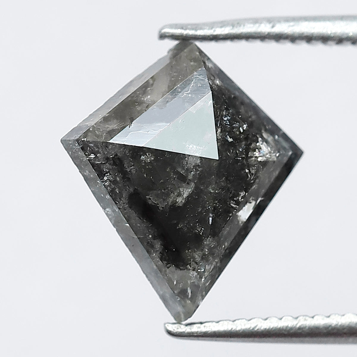 2.14 CT Kite Shape Salt and Pepper Diamond, Natural Gray Black Loose Conflict Free Diamond