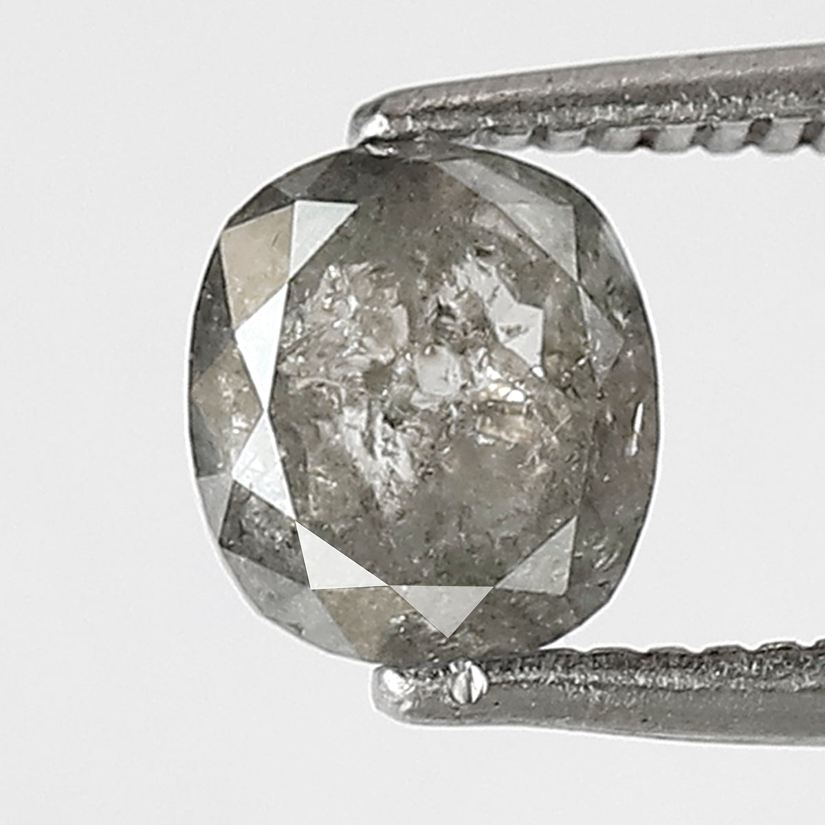 Natural Oval Shape 1.08 CT Loose Ethical Diamond, 6.00 mm Translucent Salt and Pepper Diamond For Promise Ring
