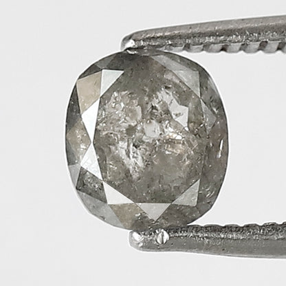 Natural Oval Shape 1.08 CT Loose Ethical Diamond, 6.00 mm Translucent Salt and Pepper Diamond For Promise Ring