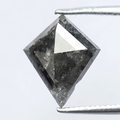 2.14 CT Kite Shape Salt and Pepper Diamond, Natural Gray Black Loose Conflict Free Diamond