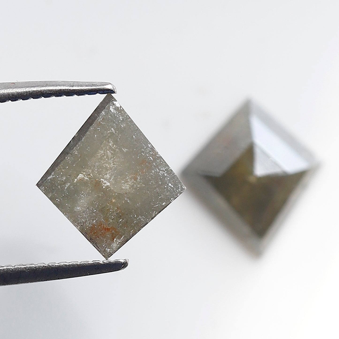 Gray Black Rustic Diamond Pair 2.43 Ct, Kite Shape Natural Loose Diamonds, Ethical Gems for Custom Stud Earrings
