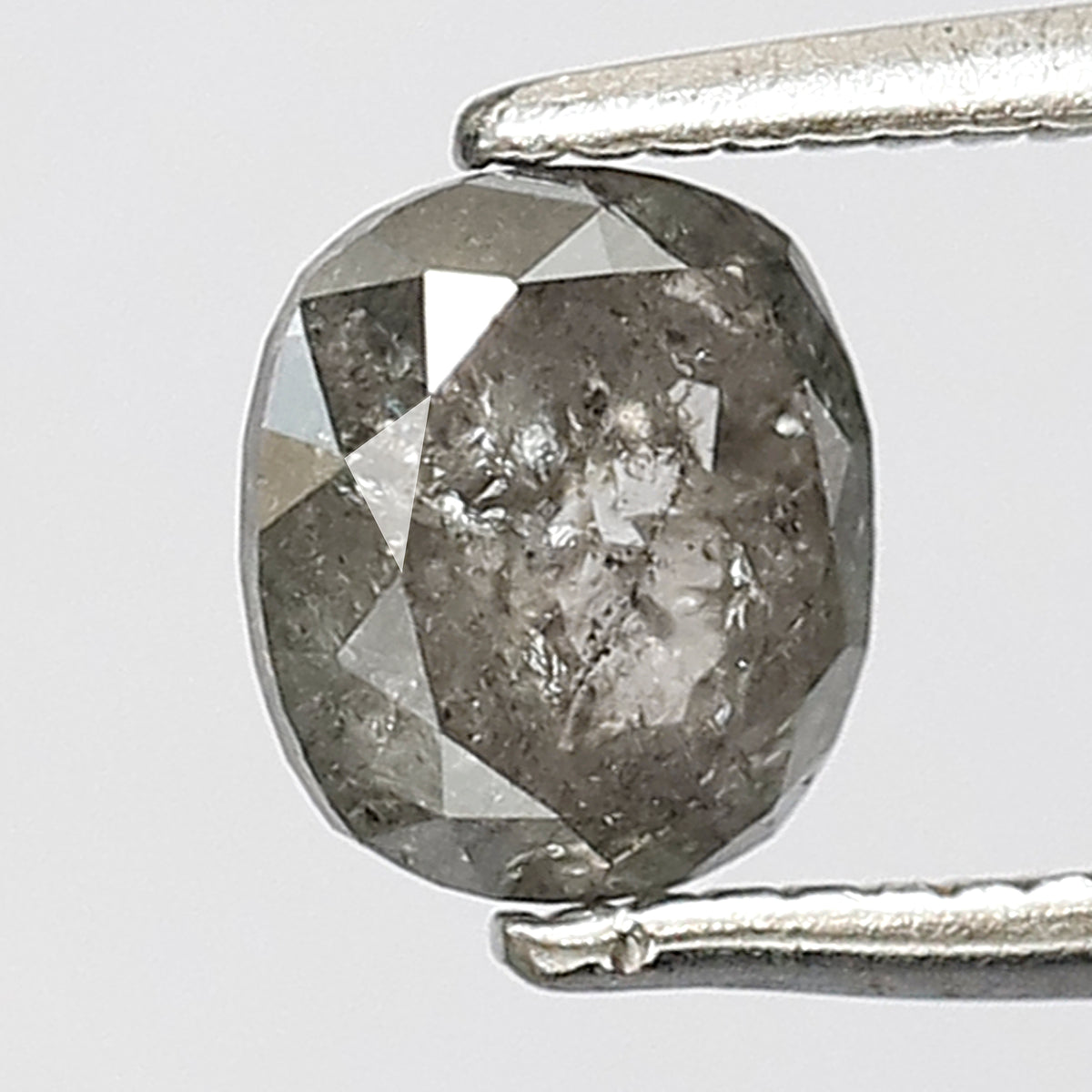 Natural Oval Shape 1.08 CT Loose Ethical Diamond, 6.00 mm Translucent Salt and Pepper Diamond For Promise Ring