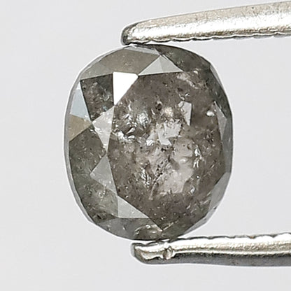 Natural Oval Shape 1.08 CT Loose Ethical Diamond, 6.00 mm Translucent Salt and Pepper Diamond For Promise Ring