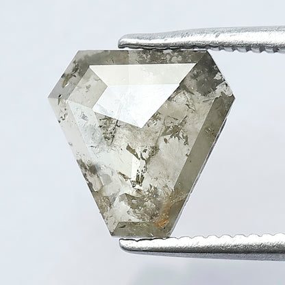 1.35 CT Ethical Geometric Cut Loose Diamond, 8.80 x 8.80 MM Natural Translucent Greenish Salt and Pepper Diamond for Custom Jewelry