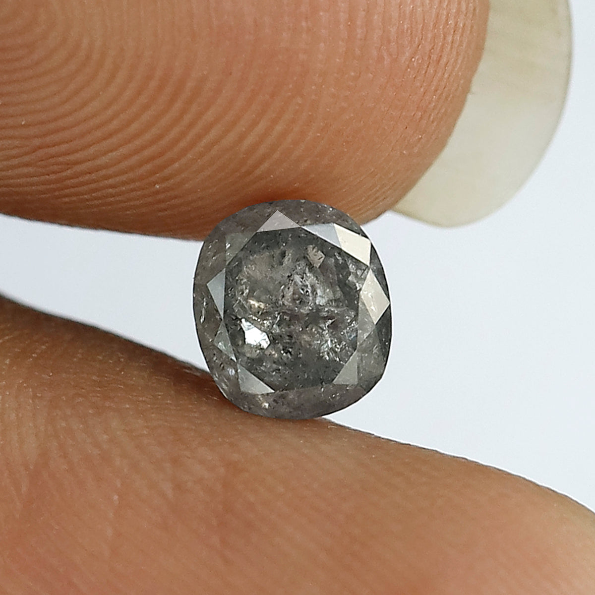 Natural Oval Shape 1.08 CT Loose Ethical Diamond, 6.00 mm Translucent Salt and Pepper Diamond For Promise Ring