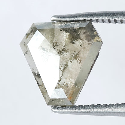 1.35 CT Ethical Geometric Cut Loose Diamond, 8.80 x 8.80 MM Natural Translucent Greenish Salt and Pepper Diamond for Custom Jewelry