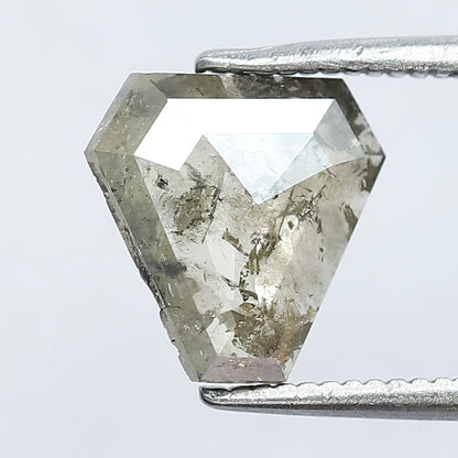 1.35 CT Ethical Geometric Cut Loose Diamond, 8.80 x 8.80 MM Natural Translucent Greenish Salt and Pepper Diamond for Custom Jewelry