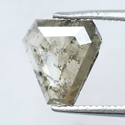 1.35 CT Ethical Geometric Cut Loose Diamond, 8.80 x 8.80 MM Natural Translucent Greenish Salt and Pepper Diamond for Custom Jewelry