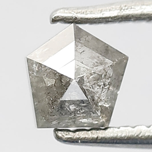 0.46 CT Geometric Shape Diamond in Grey Color Black Color 4 MM Natural Loose Salt and Pepper Diamond