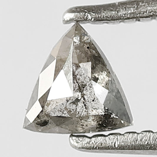 4.5 MM Natural Loose Triangle Shape 0.34 CT Grey Black Color Diamond Conflict Free Salt and Pepper Diamond Custom Ring