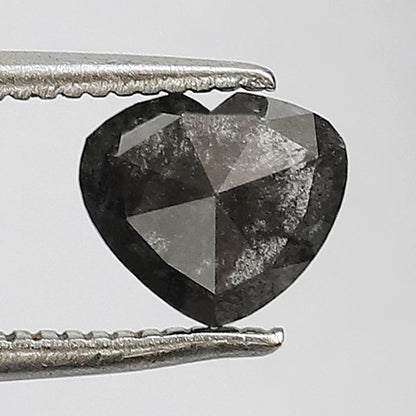 0.67 Carat Heart Shape Salt & Pepper Diamond | Gray Black Loose Natural Ethical Diamond | Unique Proposal Ring Stone