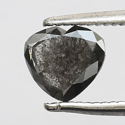 0.67 Carat Heart Shape Salt & Pepper Diamond | Gray Black Loose Natural Ethical Diamond | Unique Proposal Ring Stone