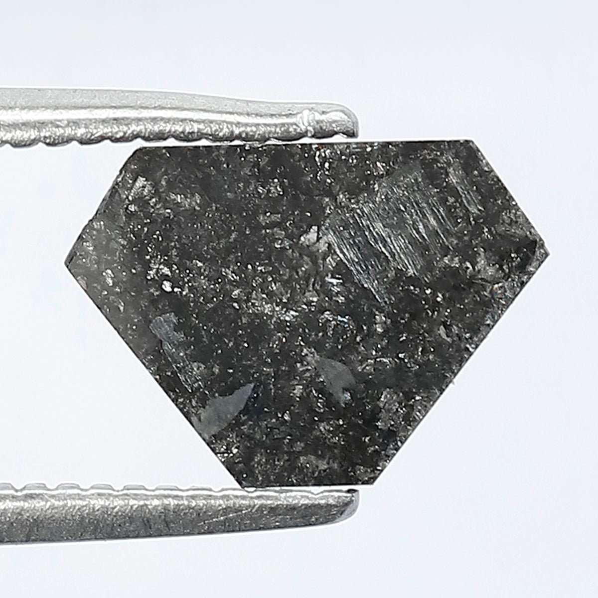 1.35 CT Geometric Cut Salt and Pepper Diamond, 6.60 MM Natural Gray Black Loose Diamond for Custom Ring Jewelry