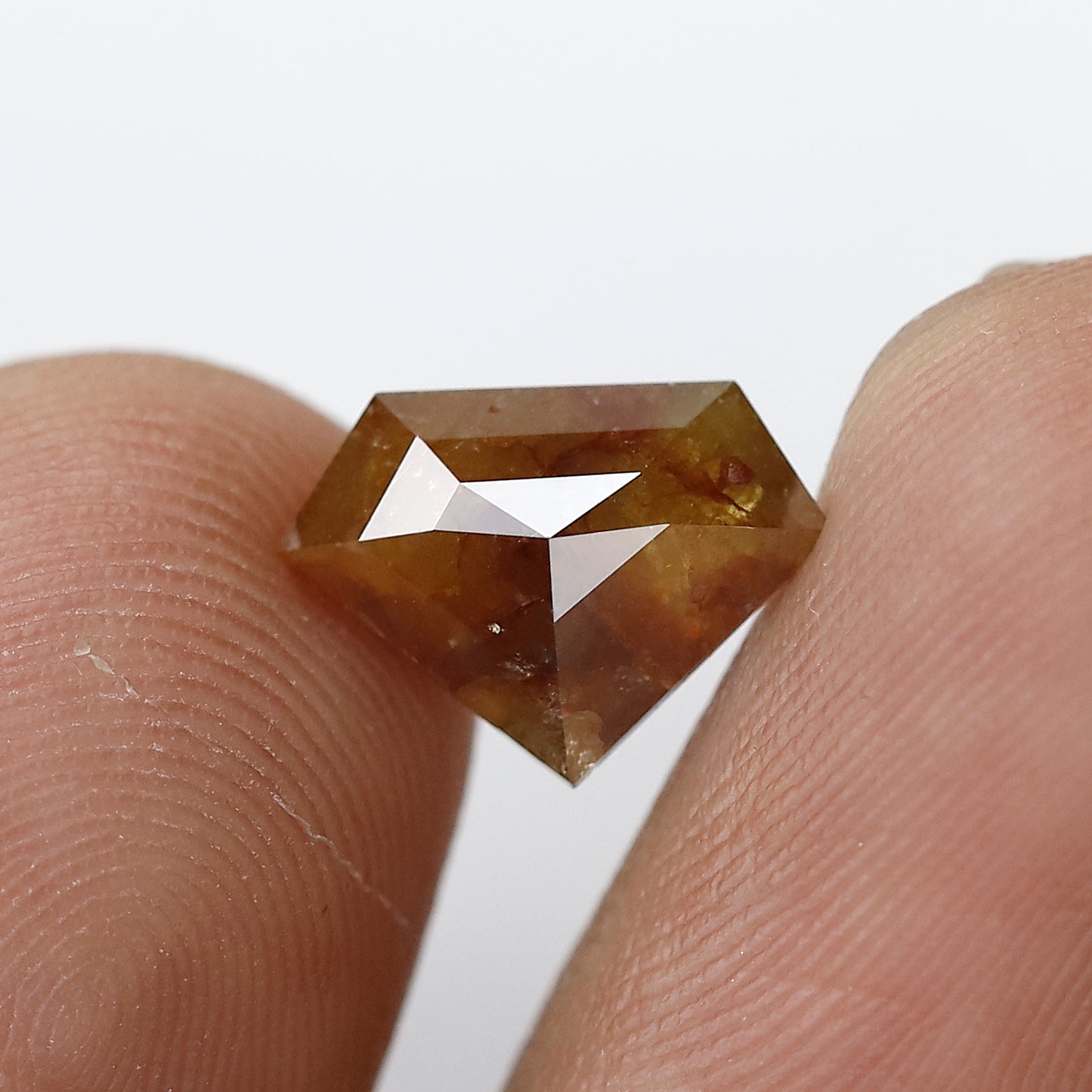 Pentagon 2.52 Ct Natural Reddish Brown Rustic Diamond | Conflict Free Loose Diamond for Pendant