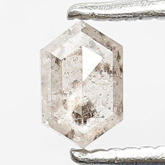 0.38 CT Natural White Color Diamond 5 MM Hexagonal Shape Salt and Pepper Diamond for Ornaments