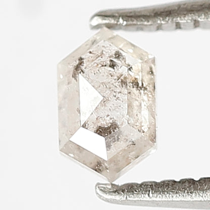 0.38 CT Natural White Color Diamond 5 MM Hexagonal Shape Salt and Pepper Diamond for Ornaments