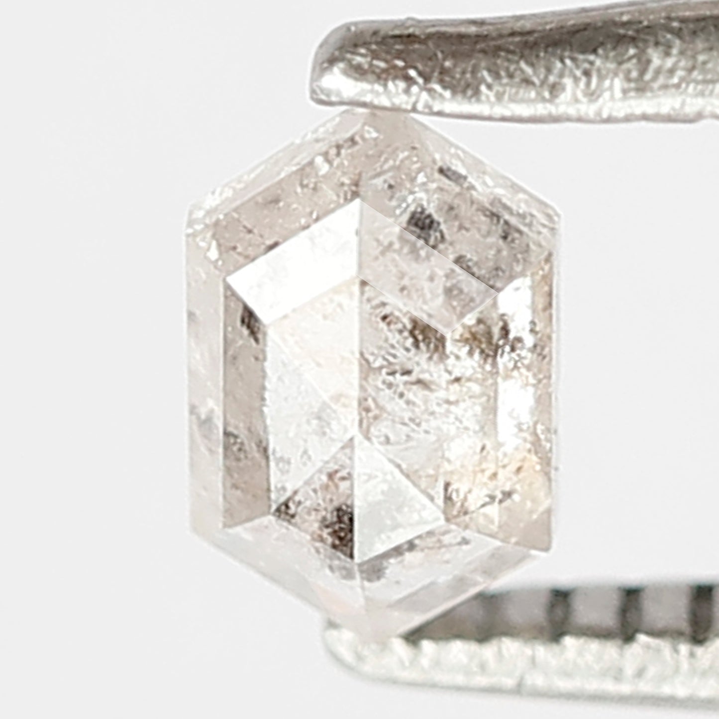 0.38 CT Natural White Color Diamond 5 MM Hexagonal Shape Salt and Pepper Diamond for Ornaments