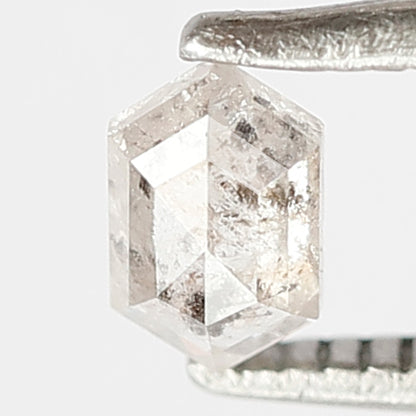 0.38 CT Natural White Color Diamond 5 MM Hexagonal Shape Salt and Pepper Diamond for Ornaments