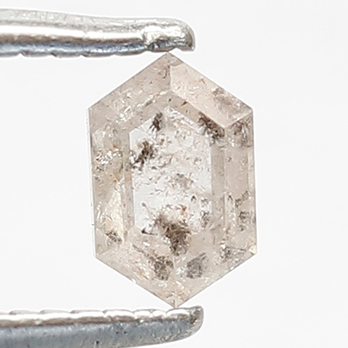 0.38 CT Natural White Color Diamond 5 MM Hexagonal Shape Salt and Pepper Diamond for Ornaments