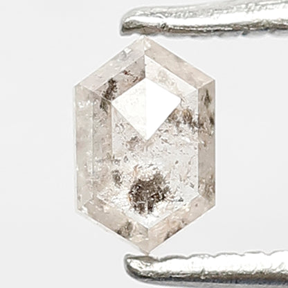 0.38 CT Natural White Color Diamond 5 MM Hexagonal Shape Salt and Pepper Diamond for Ornaments