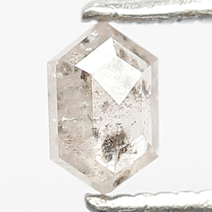 0.38 CT Natural White Color Diamond 5 MM Hexagonal Shape Salt and Pepper Diamond for Ornaments