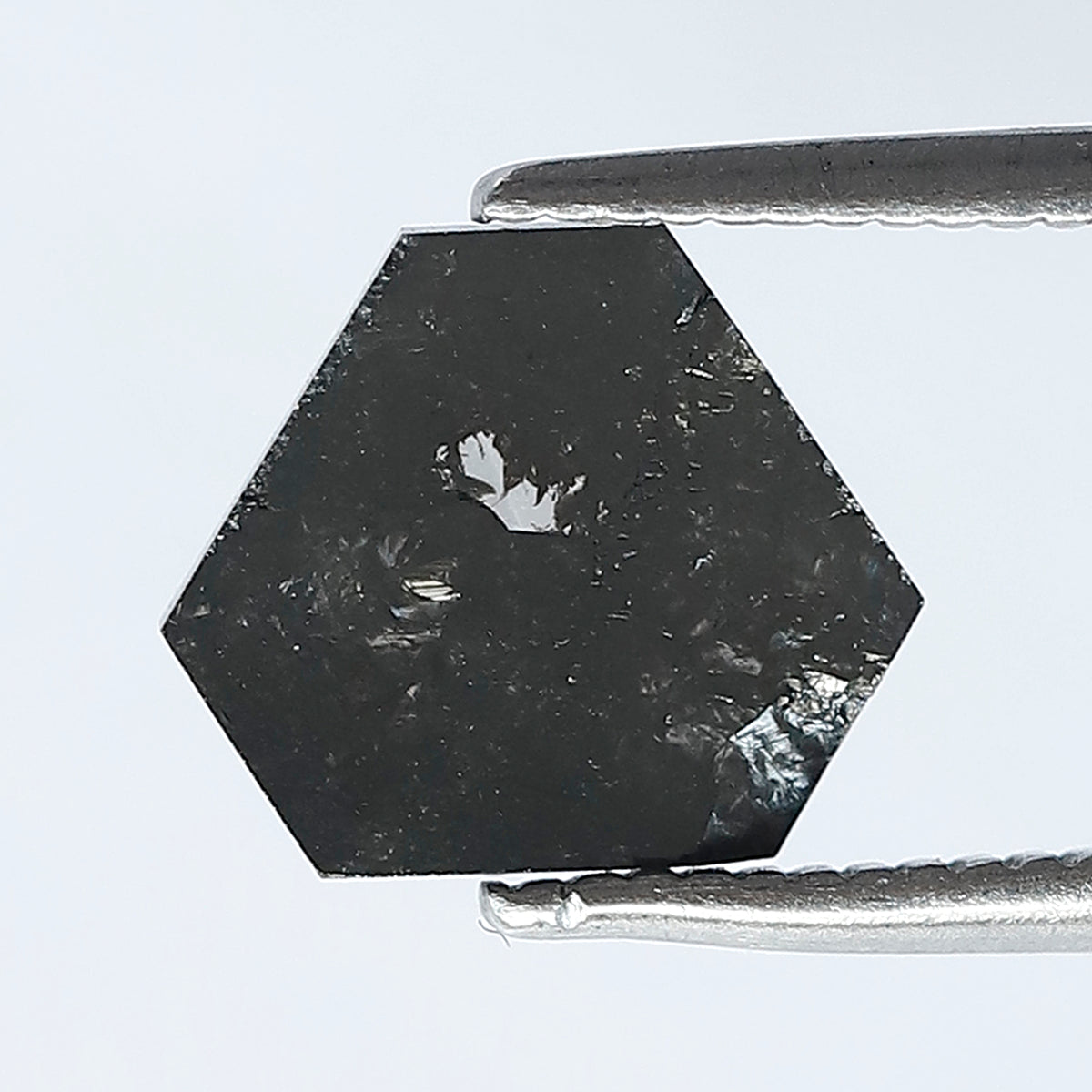 1.44 CT Ethical Geometric Loose Diamond, 7.60 mm Natural Blackish Gray Salt and Pepper Diamond
