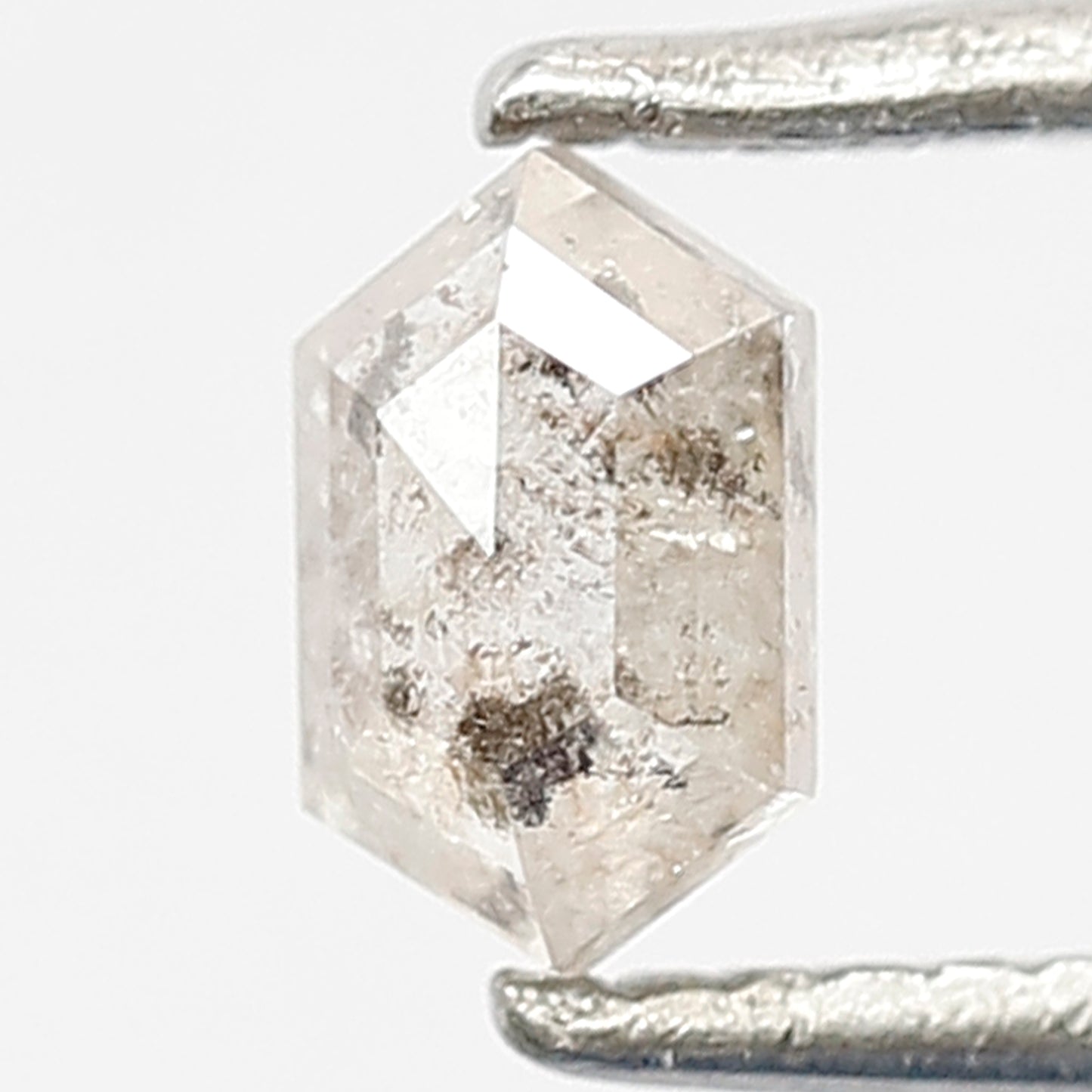 0.38 CT Natural White Color Diamond 5 MM Hexagonal Shape Salt and Pepper Diamond for Ornaments