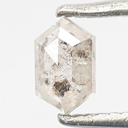0.38 CT Natural White Color Diamond 5 MM Hexagonal Shape Salt and Pepper Diamond for Ornaments