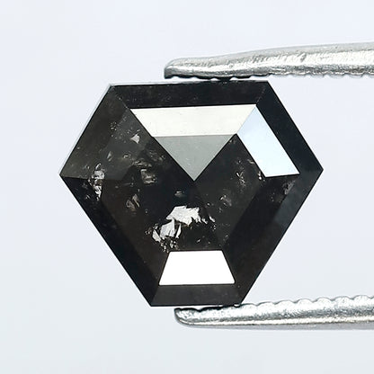 1.44 CT Ethical Geometric Loose Diamond, 7.60 mm Natural Blackish Gray Salt and Pepper Diamond