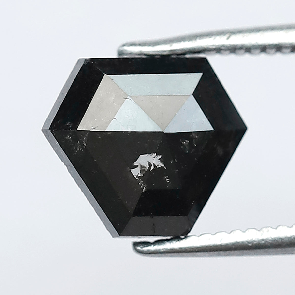 1.44 CT Ethical Geometric Loose Diamond, 7.60 mm Natural Blackish Gray Salt and Pepper Diamond