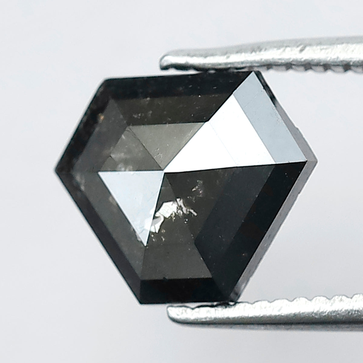 1.44 CT Ethical Geometric Loose Diamond, 7.60 mm Natural Blackish Gray Salt and Pepper Diamond