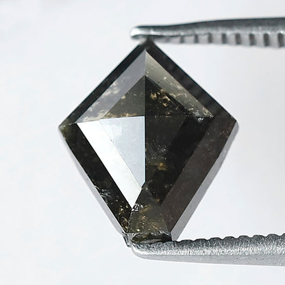 1.72 CT Kite Salt and Pepper Loose Diamond, Natural Gray Black Earth Mined Diamond for Custom Pendant