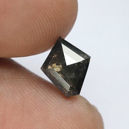 1.72 CT Kite Salt and Pepper Loose Diamond, Natural Gray Black Earth Mined Diamond for Custom Pendant
