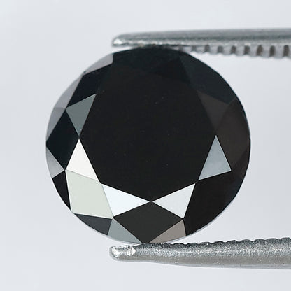 9.80 mm Round Brilliant Cut Black Diamond | 4.28 Ct Natural Treated Loose Diamond for Custom Engagement Ring