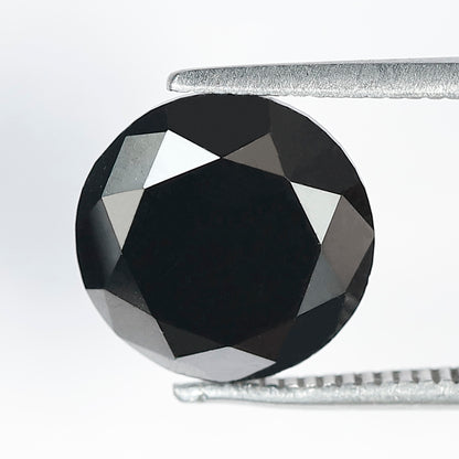 9.80 mm Round Brilliant Cut Black Diamond | 4.28 Ct Natural Treated Loose Diamond for Custom Engagement Ring