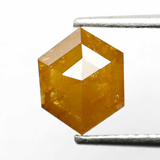 Natural 1.73 CT Hexagon cut Loose Rustic Diamond, Natural Yellowish Ethically Sourced Diamond For Wedding Ring and Band