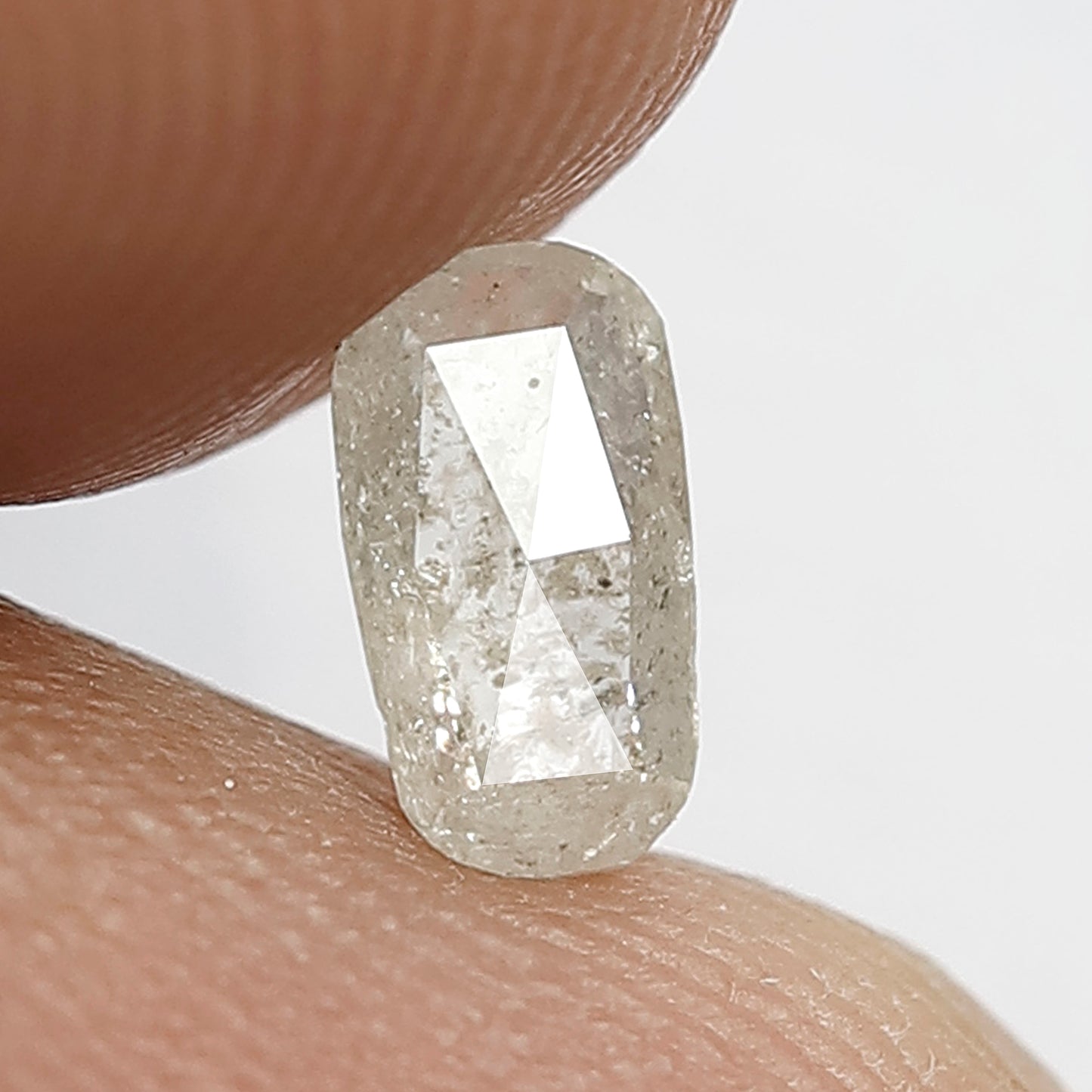 0.42 CT Natural Loose 6 MM Translucent White Color Salt And Pepper Diamond Custom Wedding Ring