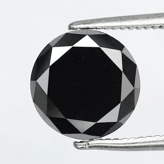 2.98 Ct Round Brilliant cut Black Diamond | Natural Treated Earth Mined Loose Diamond | 8.50 mm for Engagement Ring