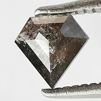 0.35 CT Loose Natural  Black Grey Diamond 5 MM Pentagon Shape Salt and Pepper Diamond for Unique Jewelry