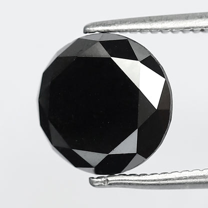 2.98 Ct Round Brilliant cut Black Diamond | Natural Treated Earth Mined Loose Diamond | 8.50 mm for Engagement Ring
