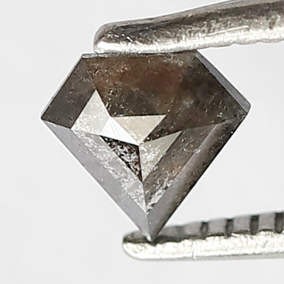 0.35 CT Loose Natural  Black Grey Diamond 5 MM Pentagon Shape Salt and Pepper Diamond for Unique Jewelry