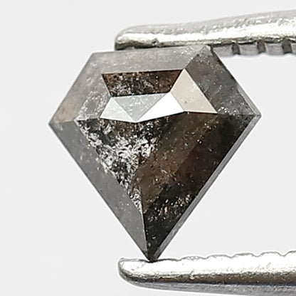 0.35 CT Loose Natural  Black Grey Diamond 5 MM Pentagon Shape Salt and Pepper Diamond for Unique Jewelry