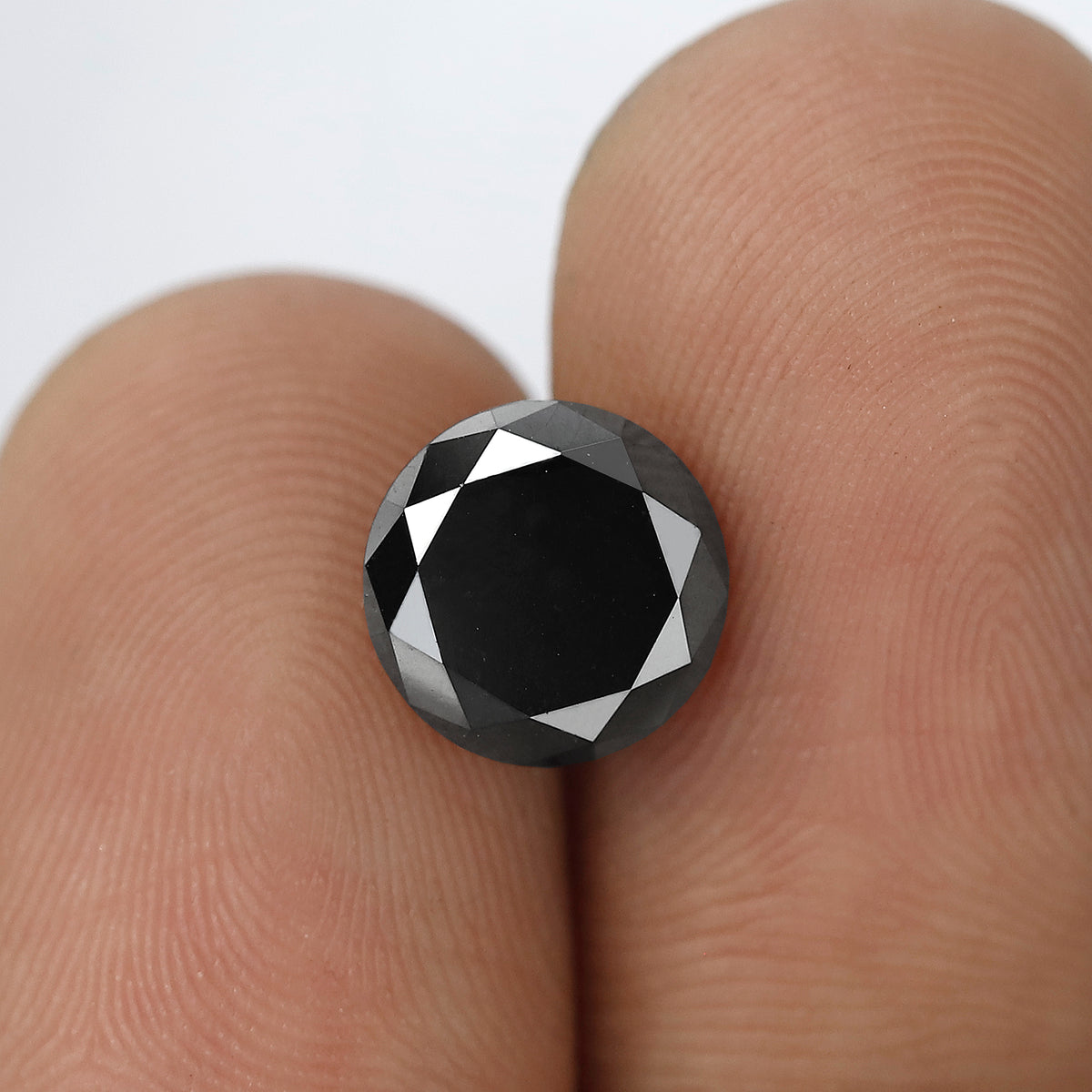 2.98 Ct Round Brilliant cut Black Diamond | Natural Treated Earth Mined Loose Diamond | 8.50 mm for Engagement Ring