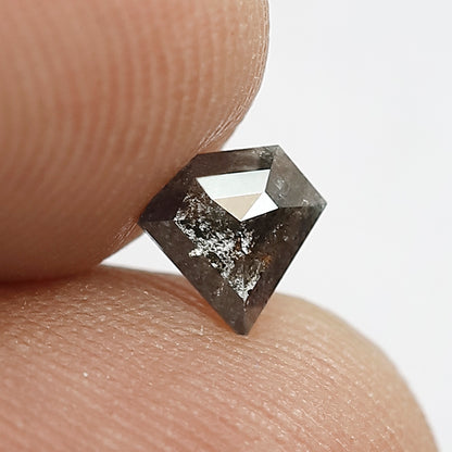 0.35 CT Loose Natural  Black Grey Diamond 5 MM Pentagon Shape Salt and Pepper Diamond for Unique Jewelry