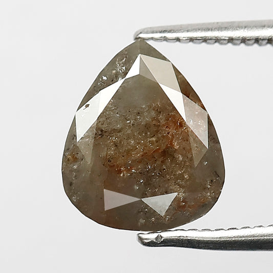 1.98 Ct Pear Cut Rustic Diamond | Natural Gray Black Earth Mined Conflict Free Loose Diamond For Anniversary Ring