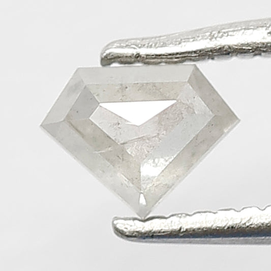 0.38 CT Natural Pentagon Shape Diamond Milky White Color 4.2 MM Salt And Pepper Custom Proposal Ring